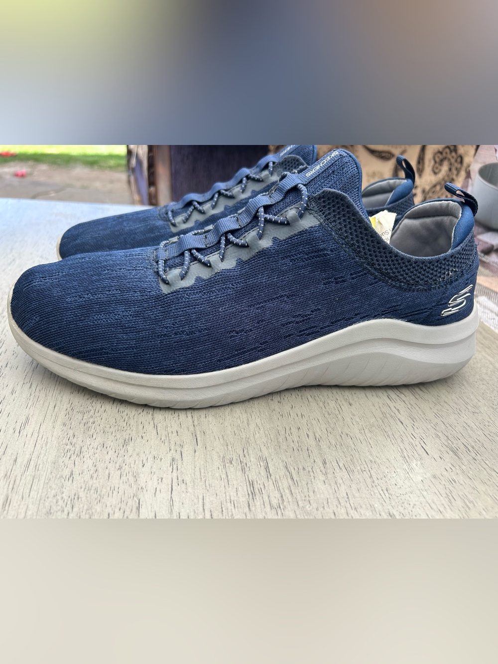 Skechers Ultra Flex 2.0 Cryptic Men 12 Navy Blue Slip On Air Cooled Memory Foam - Picture 2 of 11